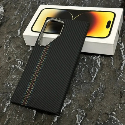 Luxury Carbon Fiber Wireless for Magsafe Case for Samsung Galaxy S26 S25 S23 S24 S22 Ultra Plus Alloy Lens Protection Hard Cover