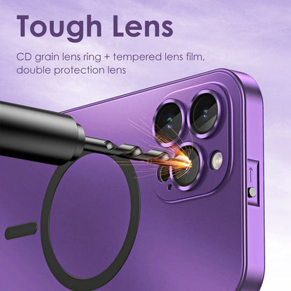 Aluminum Metal Frame Magnetic Case For iPhone 13 12 14 15 16 17 18 Pro Max For Magsafe Wireless Charging Lens Film PC Back Panel