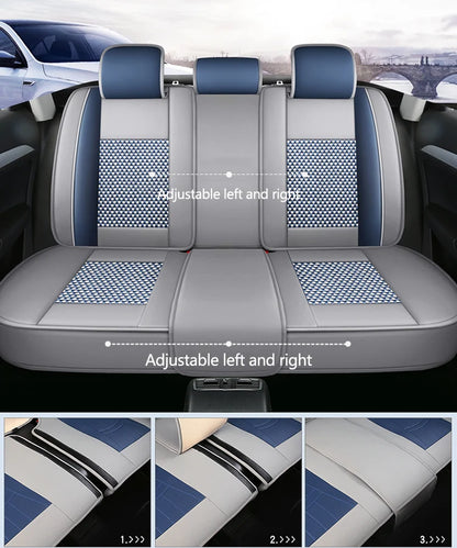 Car Seat Cover 5 Full Set Universal Seat Covers for Nissan X Trail T32 Jetta A4 Skoda Rapid Superb 3 Cars Waterproof PU Leather