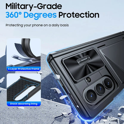 Global Carnival Festival,for Galaxy Z Fold 7 Case,RFID Wallet with Cards Holder,Camera Cover,Shockproof Protective Case-Black