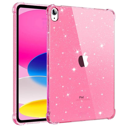 Case for iPad (A16) 11th 10th Generation 2022/2025 10.9/11 inch ,Lightweight and Thin, Soft TPU with Air Bumper, Glitter Pink