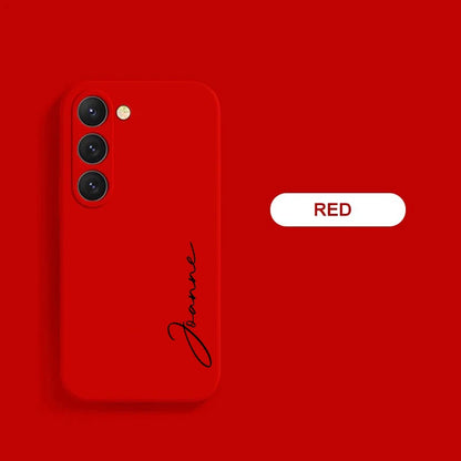 Customized Personalized Name Initials Soft Liquid Silicon DIY Case For Samsung S24 S23 S22 S21 S20FE Ultra Plus Cover For S23FE