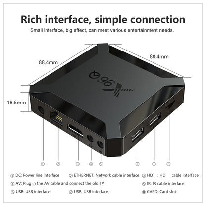 X96Q TV Box Android 10.0, Allwinner H313 Quad-Core, 2GB DDR3, 16GB EMMC, 4K HD Media Player, 2.4G WiFi Smart Set-Top Box