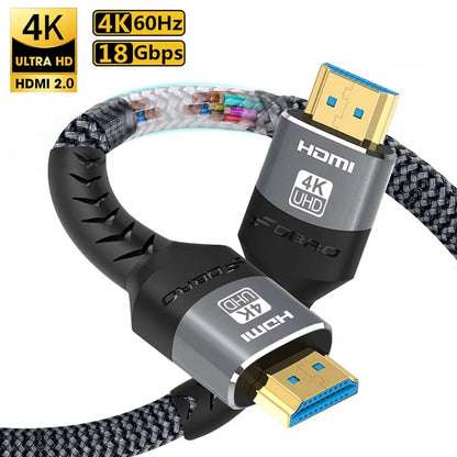 8K HDMI 2.1 Cable 4K@120Hz 8K@60Hz 48Gbps EARC ARC HDCP Ultra High Speed For RTX Video Cable PC Laptop Projector HDTV PS5 1m2m3m