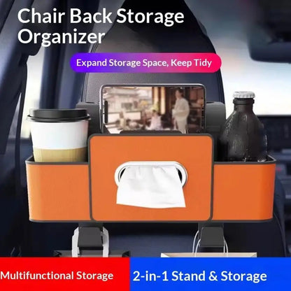 New Car Back Seat Storage Box With Tissue Box And Cup Holders Multifunctional Car Rear Seat Storage Organizer For Travel
