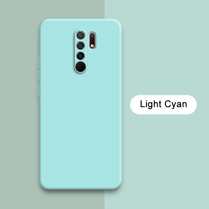 Original Square Liquid Silicone Case for Xiaomi Redmi 9 9A 9i 9T Power Camera Protective Cute Phone Back Cover Redmi9 T Fundas