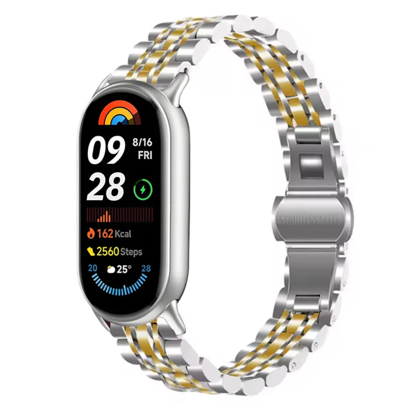 Metal Strap For Xiaomi Band 10 9 8 Belt Smartwatch Stainless Steel Mi Band 9 Bracelet Wristband Miband 11 Watchband Accessories