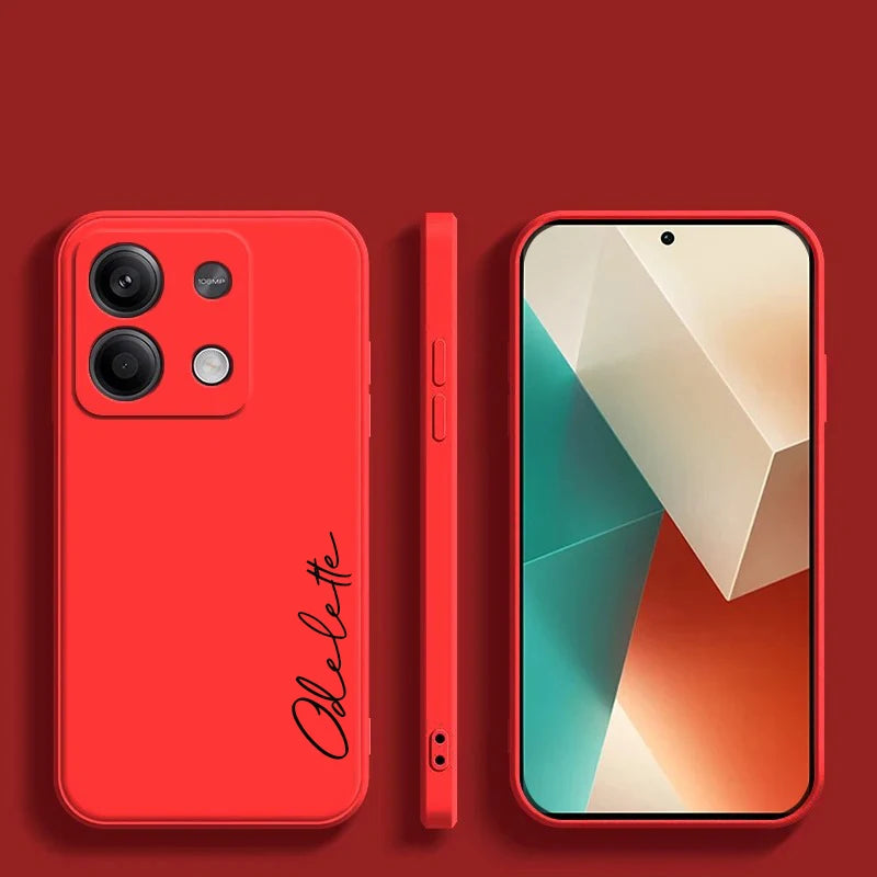 For Xiaomi Redmi Note 13 Pro Plus 4G 5G Customized Personalized Name Initials Liquid Silicone Case Cover For Redmi Note 13pro