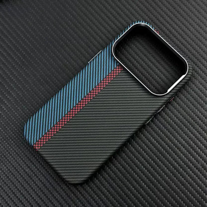 For Magsafe Carbon Fiber Texture Armor Case For iPhone 17 17Pro Max 16 Pro Ultrathin Alloy Lens Wireless Charge Hard Cover Coque