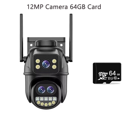 12MP PTZ Wifi Camera IP 8X Digital Zoom Outdoor Dual Screen Color Night Vision 8MP CCTV Video Surveillance Camera Wireless ICSee