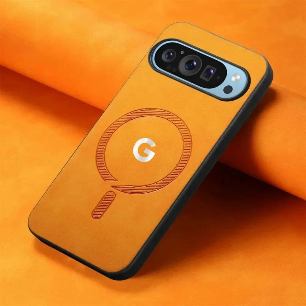 Fashion Skin-friendly PU Leather Slim Case For Google Pixel 11 10 9 Pro XL 8 7 9A 8A Magnetic Charge Full-Pack Shockproof Cover