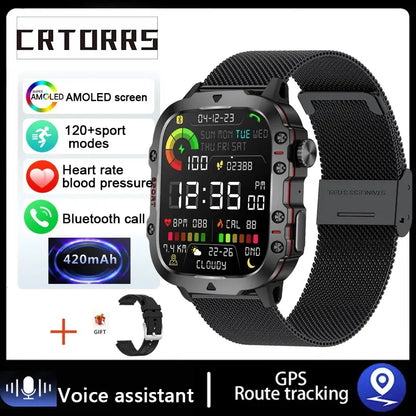 NEW Electronic Military Men Smart Watch Bluetooth Call Fitness Clock Heart Monitor Sport Watches 3ATM Waterproof Smartwatch 2026