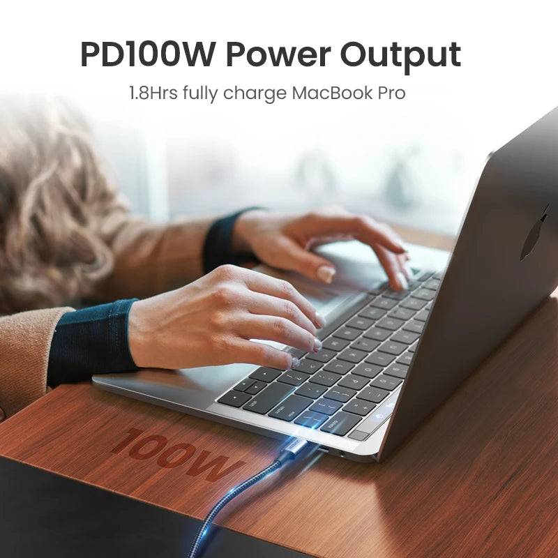 UGREEN 90 Degree PD100W 60W USB C to USB C Charging Cable for iPhone 17 Samsung MacBook iPad Quick Charge 4.0 Fast Charging Cord