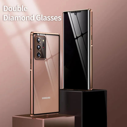 360 Full Cover Magnetic Metal Flip Case For Samsung Galaxy Note 20 Ultra Note20 Cases Tempered Glass Note 20 Privacy Fundas Euti