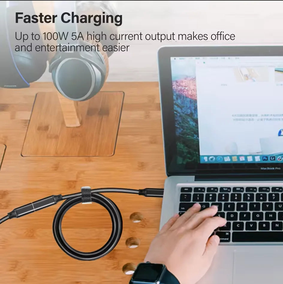 USB3.2 Extension Cable Type C 20Gbps Extender Cord USB3.2 Gen2*2 USB C Male to Female Data Cable for PC Laptop MacBook