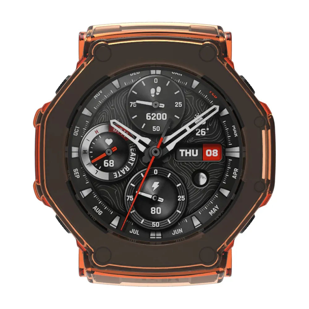 2-in-1 Protective Case + Screen Protector Glass for Amazfit T Rex 3 TRex 3 Smart Watch Bumper Protective Cover Tempered Glass