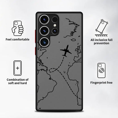 Line Airplane Topographic Back Phone Cover Case for Samsung Galaxy S9 S24 FE S22 Plus S25 Edge S21 S23 Ultra S20 S10