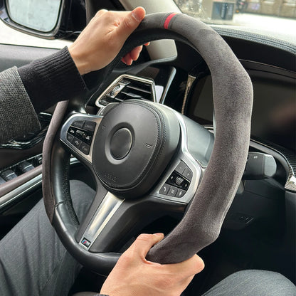 Premium Non-slip Suede Leather Car Steering Wheel Cover Booster Cover For Geely Coolray Boyue Okavango  Icon Emgrand X7 EX5