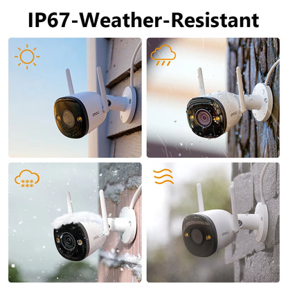 IMOU Bullet 2E Outdoor WiFi IP Camera 3/5MP 2/3K Full Color Night Vision IP67 Weatherproof Built in Spotlight Human Detection