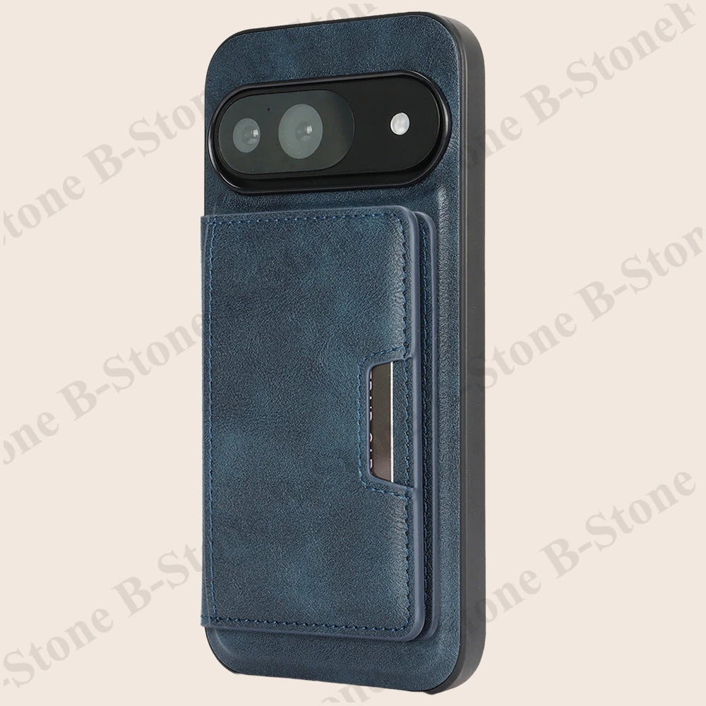Wallet Leather Case For Google Pixel 8 8Pro 8A 9 9Pro 9A 10 10Pro 10A Pro XL ProXL Cards Bag Wireless Charging Phone Cover