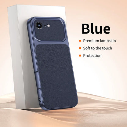 Original Shockproof Phone Case for Apple iPhone 17E 16E 5G Fashion Plating Lychee Grain High Quality Lambskin Texture Back Cover