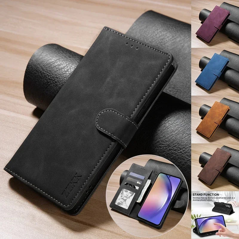 Wallet With Card Slot Support Magnetic Flip Leather Case For Samsung Galaxy S26 Ultra S25 Edge S24 Plus S23 S22 S21 S20 FE Cover