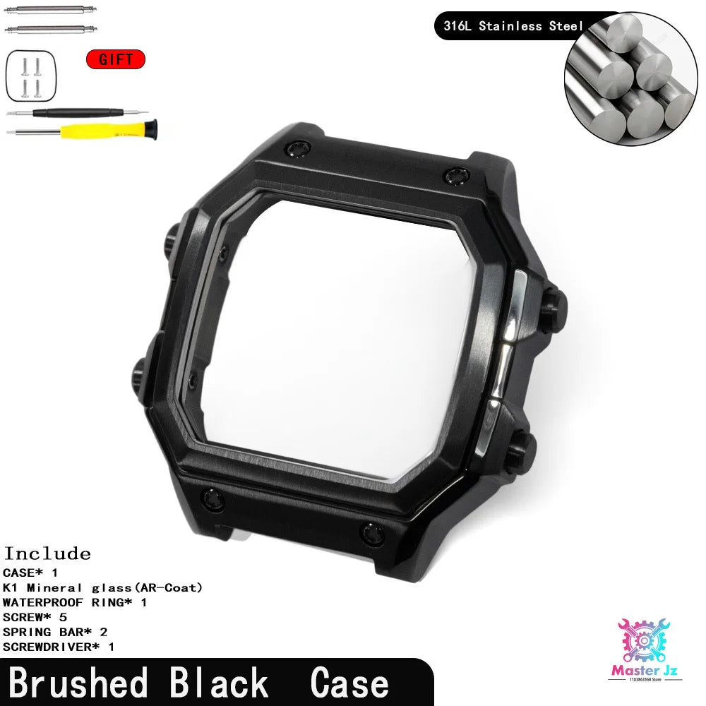 Nylon Strap For Casio AE1200 Square Watch 18mm Quick Release Breathable Sport Band With 316 Stainless Steel Case Waterproof Ring