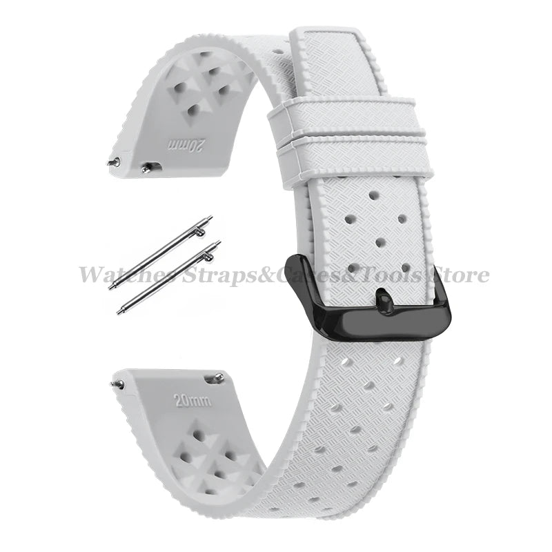 Tropical Silicone Watch Band Quick Release Strap 18mm 20mm 22mm for Oris for Seiko for Citizen Rubber Tropic Smart Watch Straps