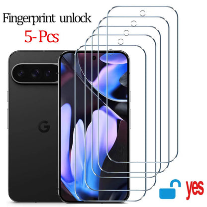 Fingerprint Unlock Glass for Pixel 9 Pro 10 8A 9A 10A 7A 8 Pro Screen Protector Pixel 9 Pro XL Tempered Glass for Google Pixel 9