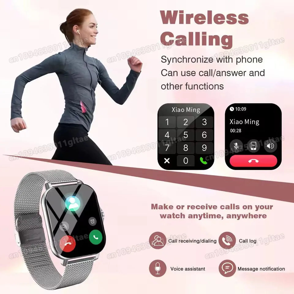 2026 New Smart Watch Bluetooth Call Fitness Tracker Heart Rate Sleep Record Outdoor Sport Watch for Android/IOS Men Women HT30