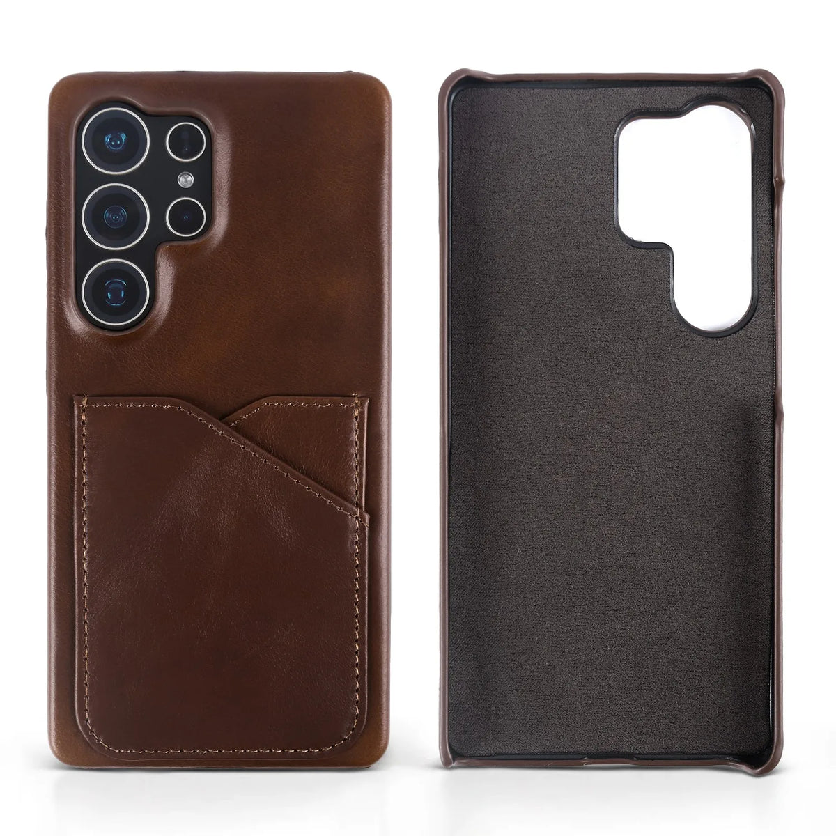 Premium Card Slot Genuine Leather Case For Samsung Galaxy S25 Ultra Cases S24 S23 S22 S21 S20 Vintage Phone Back Cover Coque