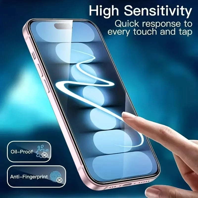 5P Ultra HD Full Coverage Tempered Glass Screen Protectors, Compatible with iPhone 18/18 Pro/18 ProMax/17Pro Max/17/16 Pro Max/16 Pro/16 Plus/16/15 ProMax. Features Anti-fingerprint & Dust-proof Performance, Case-friendly Des