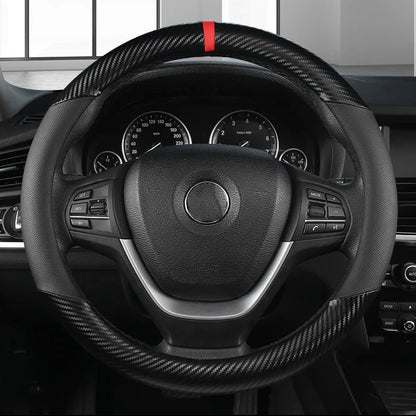 Universal D Shape Car Steering Wheel Cover Breathable Anti Slip Car Decoration Suitable 37-38cm Steering Wheel Cover Accessories