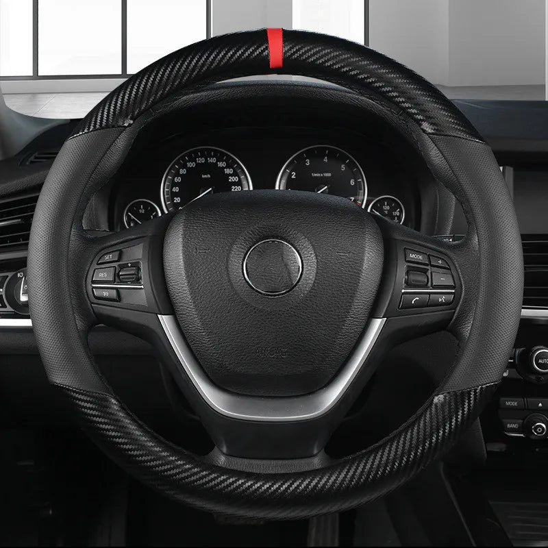 Universal D Shape Car Steering Wheel Cover Breathable Anti Slip Car Decoration Suitable 37-38cm Steering Wheel Cover Accessories