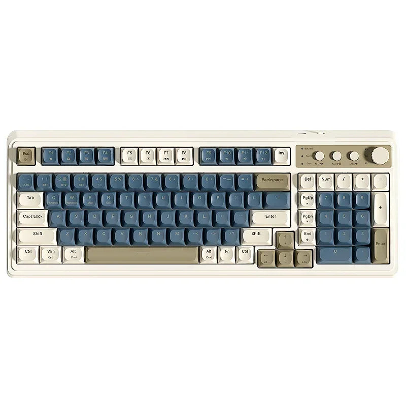 AULA S99 2.4G Wireless/ Bluetooth/Wired Three Mode Gaming Keyboard RGB Ergonomic Keyboard Office Typing Mute 99 Keys Keyboard