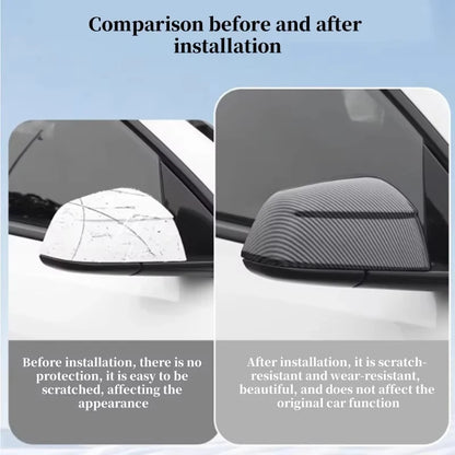 Carbon Fiber Car Paste Side Door Mirror Cover For Tesla Model Y Juniper2025 Auto Exterior Accessories ABS Sides Rearview Cover