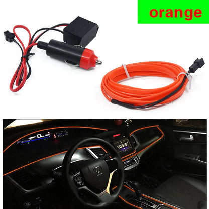 HQ 12V Universal LED Car Ambient Lamp Car Interior Decoration Light Cold Light Strips Waterproof Dashboard Console Lamp1/3/5M