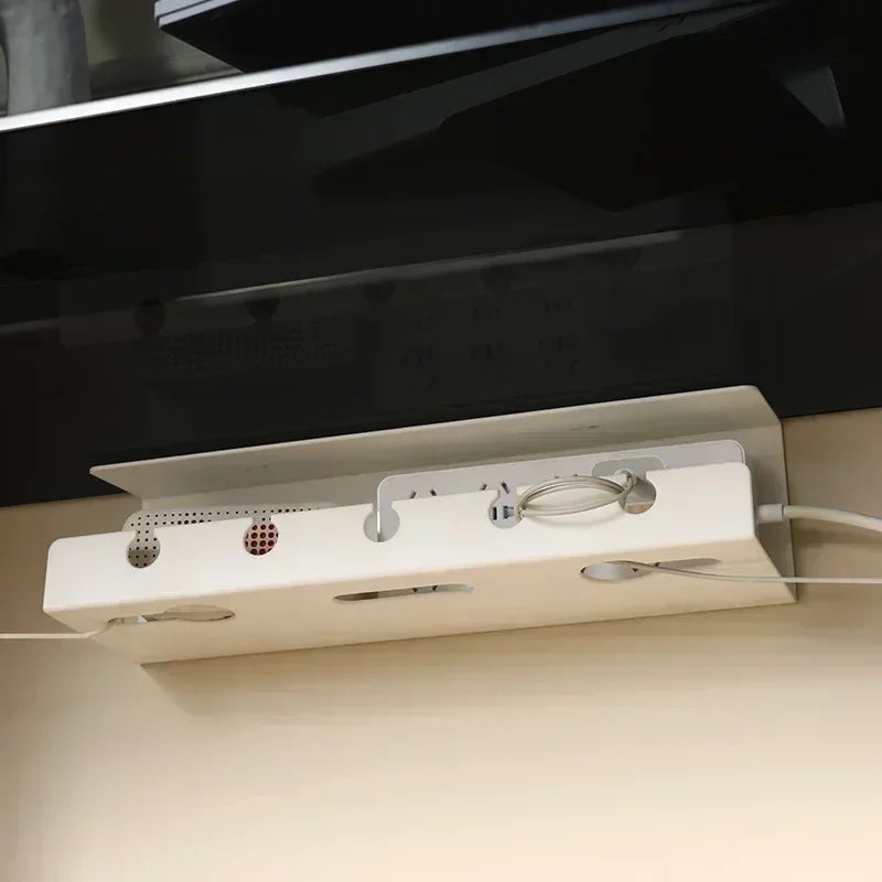 1PC Under Desk Cable Management Cable Tray Under Desk With Clamp Power Strip Cord Holder No Drilling Sturdy Spacious supplies