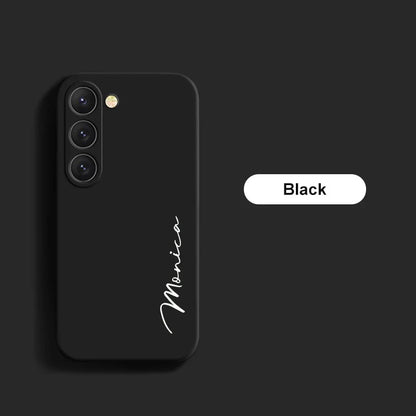 Customized Personalized Name Initials Soft Liquid Silicon DIY Case For Samsung S24 S23 S22 S21 S20FE Ultra Plus Cover For S23FE