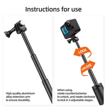 Underwater Buoyancy Pole Extendable Selfie Stick Tripod Suitable for GoPro Insta360 DJI OSMO Sports Camera Accessories