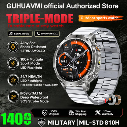 2026 New Smart Watch Bluetooth Call 1400mAh Large Battery Sport Heart Rate 1.7" Military Outdoor Men Smartwatch For Android IOS