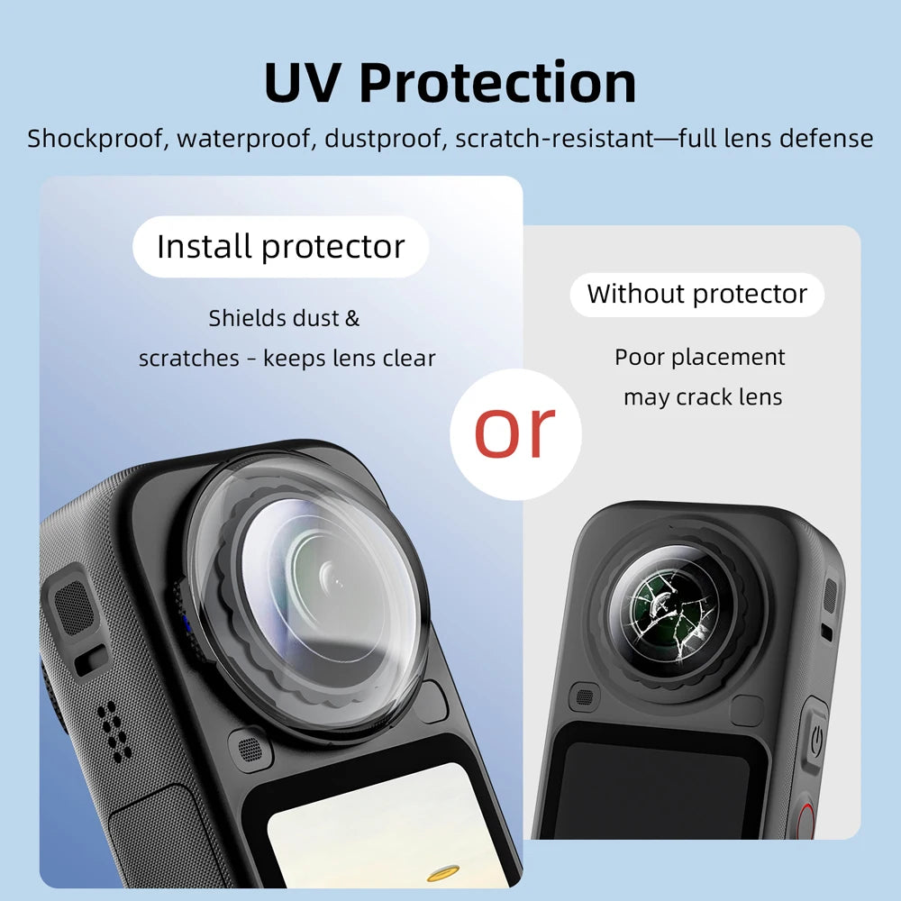 Lens Guard for Insta360 X6 Glass Lens Protector Premium Lens Cap X6 Camera Anti-fog Anti-Scratch Accessories