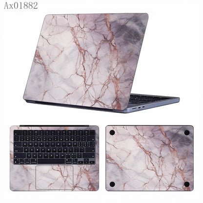 2 Pcs Light Grey Marble Laptop Skin Full Cover Decal for MacBook Laptops Waterproof PC Keyboard Skin Ornamental Decor