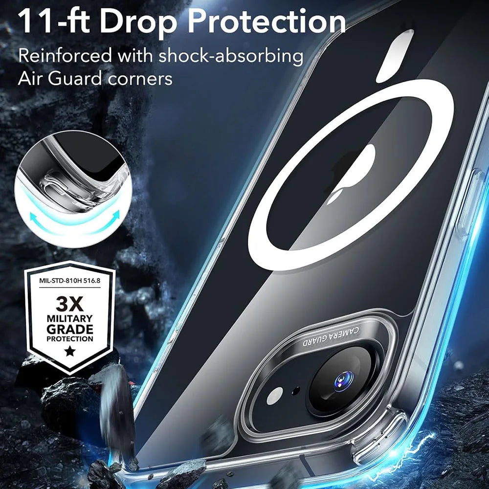 Luxury Magnetic Case For iphoner 17E 16E 17 16 15 14 13 12 11 Pro Max for Magsafe Protective Protector Hard Clear Acylic Cover