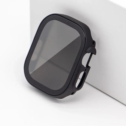 Privacy Glass+Case for Apple Watch 49mm 45mm 41mm 44mm 40mm Tempered Anti-Peeping Screen Protector for IWatch 8 7 6 5 4 9 Cover