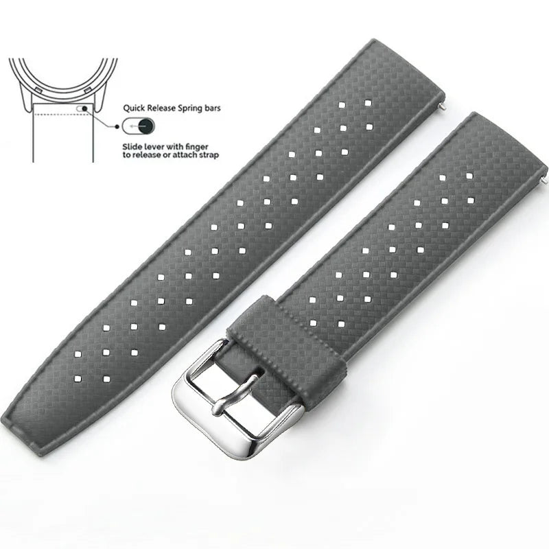 Tropical Silicone Watch Band Quick Release Watch Band 18mm 20mm 22mm Rubber Tropic Smart Watch Strap Waterpfroof Muti-Color