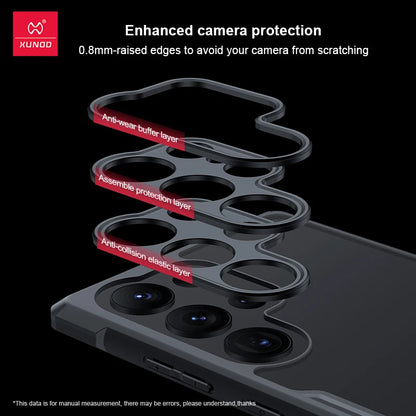 Xundd For Samsung Galaxy S24 S25 S26 Ultra Case For S25 S23 Plus S21 Ultra FE Airbag Shockproof Shell PC&TPU Back Clear Cover