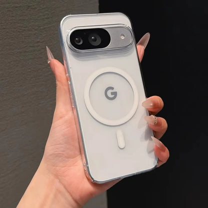 Luxury Clear Hard Magnetic Case For Google Pixel 11 10 9 10A 9A Pro Pro XL For Magsafe Wireless Charge Shockproof  Bumper Cover