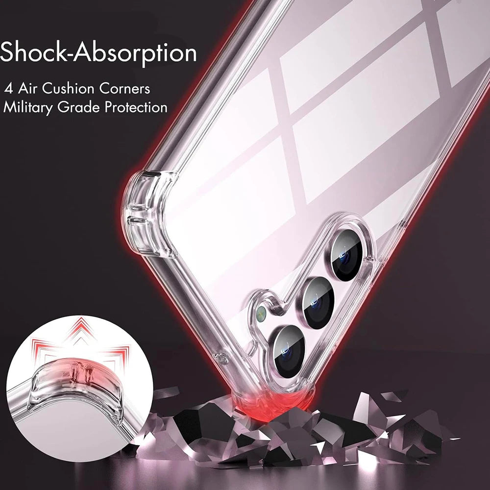 Shockproof  Case For Samsung Galaxy S8 S9 S10 Lite S20 FE S21 S22 S23 S24 Plus Ultra Silicone Clear Soft Cover