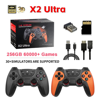 X2 Ultra Game Stick 256GB 60000+ Retro Games TV Handheld Game Console Wireless Gamepads Video Game HD Output